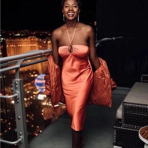 ABERCROMBIE & FITCH Halter Slip Dress size XXXL Teracotta